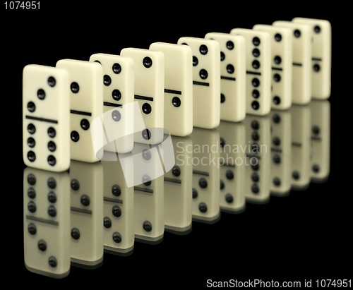 Image of Bones of domino on black