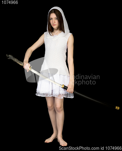 Image of Girl with the big Japanese sword