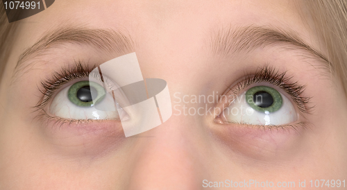 Image of Very big green girl's eyes
