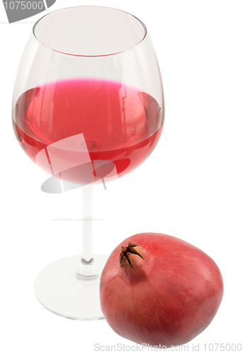 Image of Still-life with a glass of wine and pomegranate