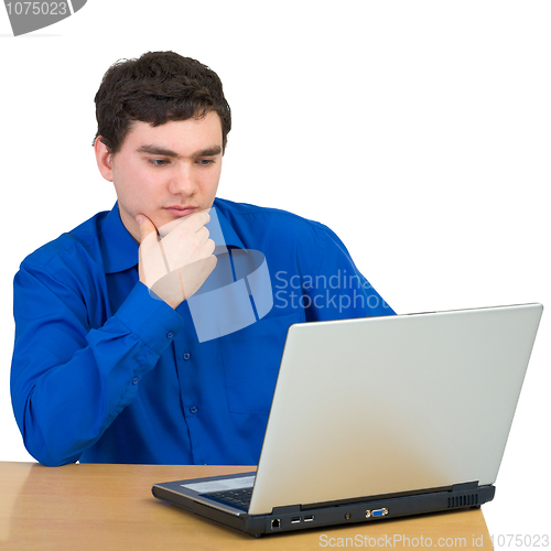 Image of Young man and laptop