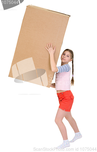 Image of Girl with cardboard box