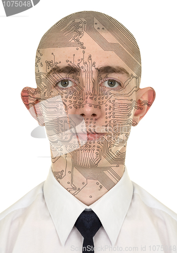 Image of Person with a circuit computer skin