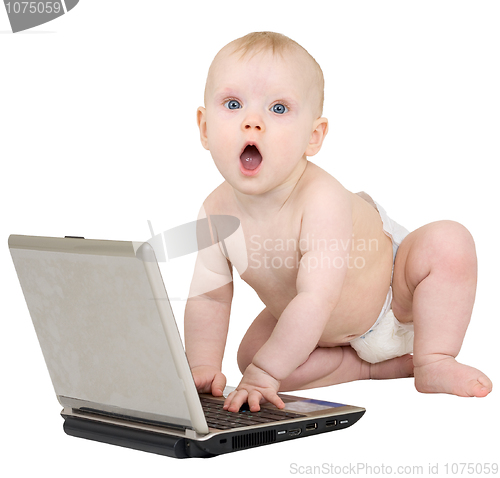 Image of Baby with laptop