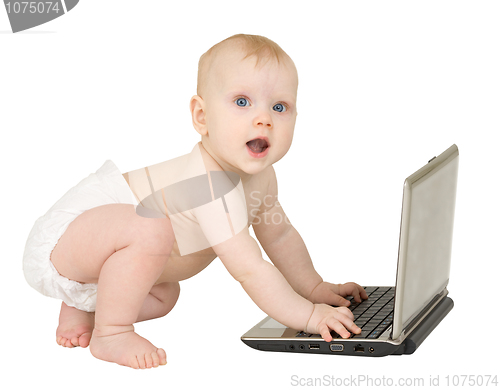 Image of Baby and laptop
