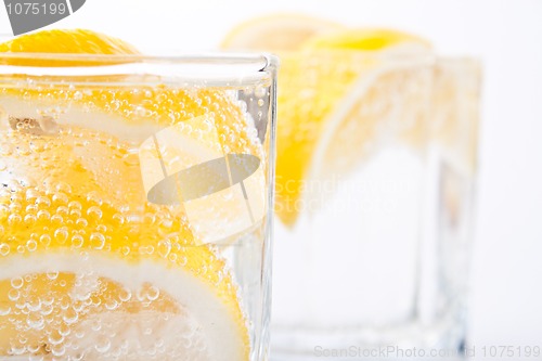 Image of soda water and lemon slices