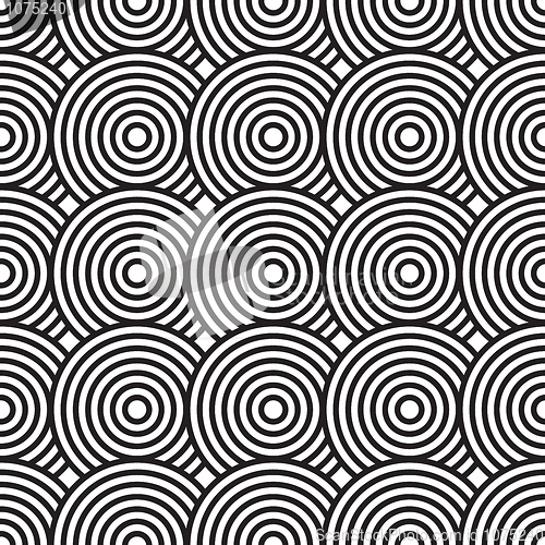 Image of Black-and-white abstract background with circles