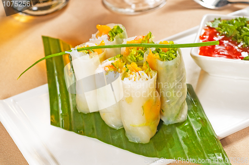 Image of vietnamese style summer rolls