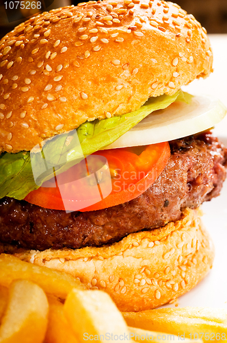 Image of classic hamburger sandwich