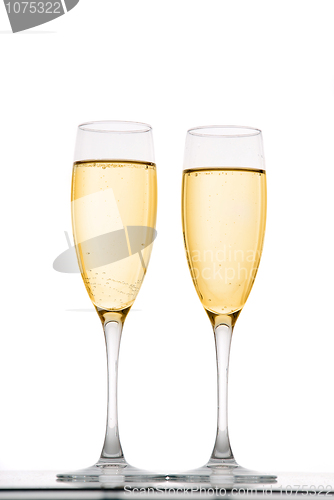 Image of Two elegant champagne glasses 