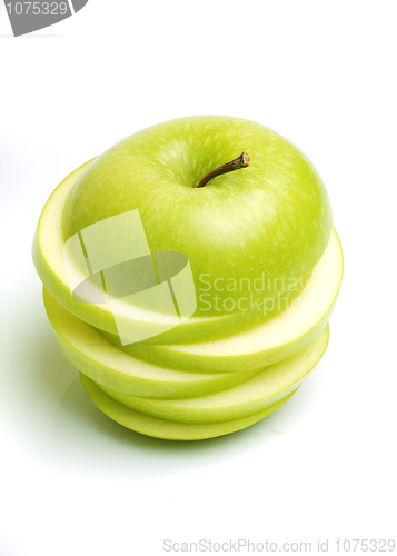 Image of Sliced green apple