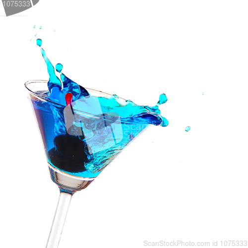 Image of blue cocktail splashing