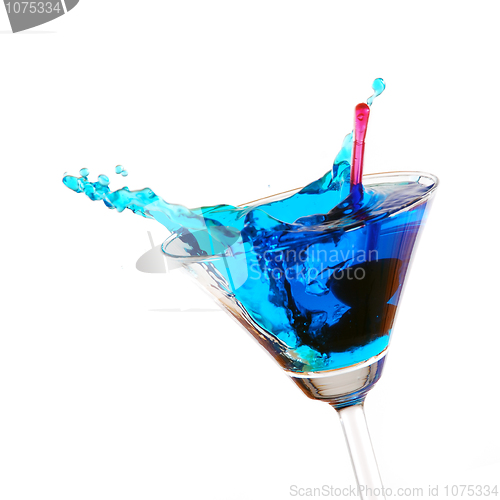 Image of blue cocktail splashing