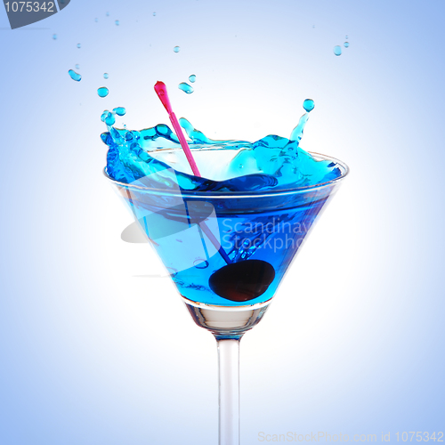 Image of blue cocktail splashing