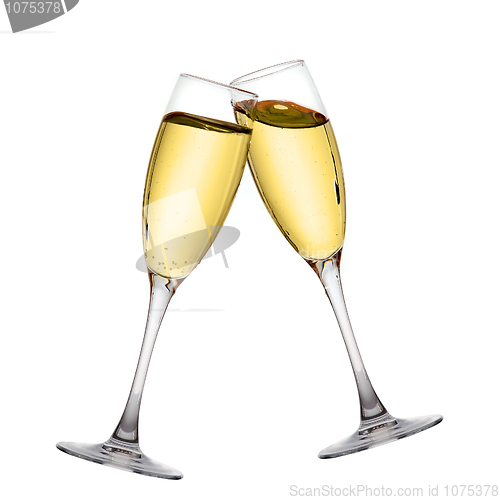 Image of Two elegant champagne glasses 