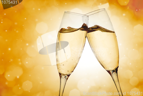 Image of Two elegant champagne glasses 
