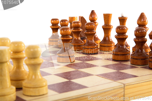 Image of Chess wooden board with figures