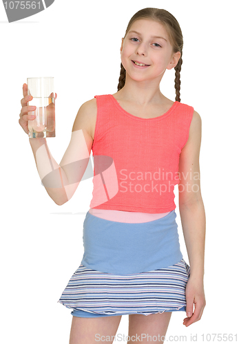 Image of Young girl with glass of water