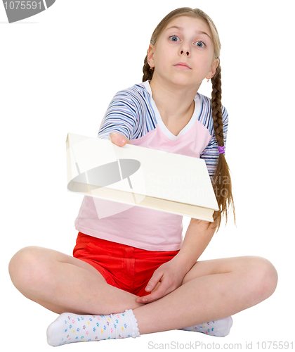 Image of Little girl with big book