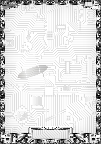 Image of Hi-tech abstract circuit board blank frame