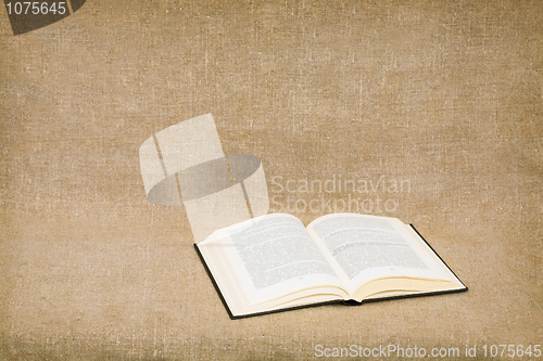 Image of Opened book on canvas background