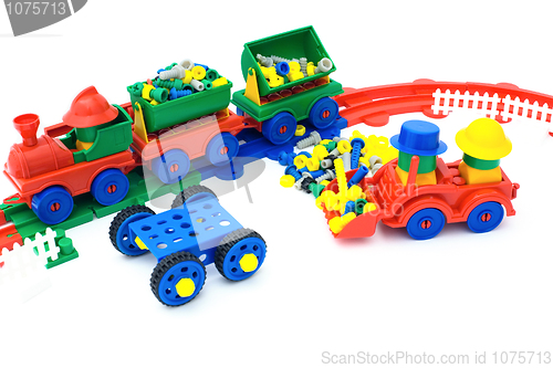 Image of Toy color railway isolated on white