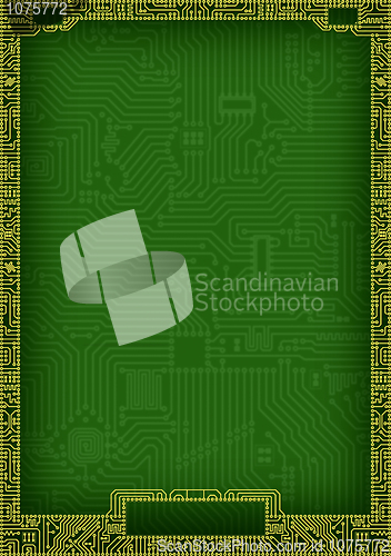 Image of Hi-tech abstract circuit board blank frame