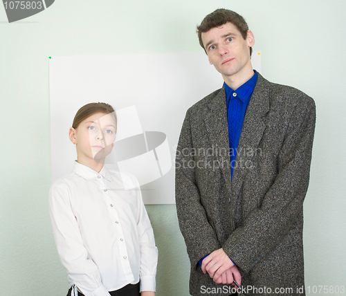 Image of Girl and the man in a suit