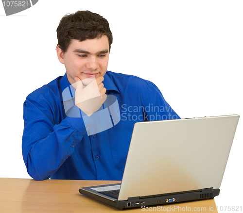 Image of Young man with the laptop