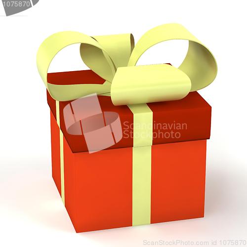 Image of gift box over white background