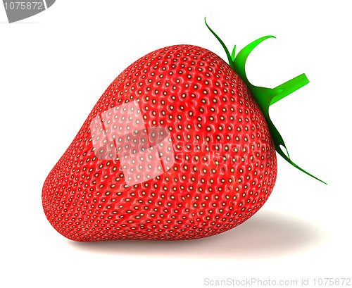 Image of Large strawberry isolated over white
