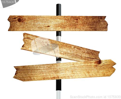 Image of Wooden signpost 3d rendered