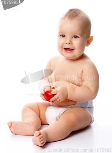 Image of Little child with apple