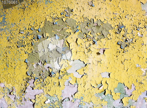 Image of Painted peeled old wall