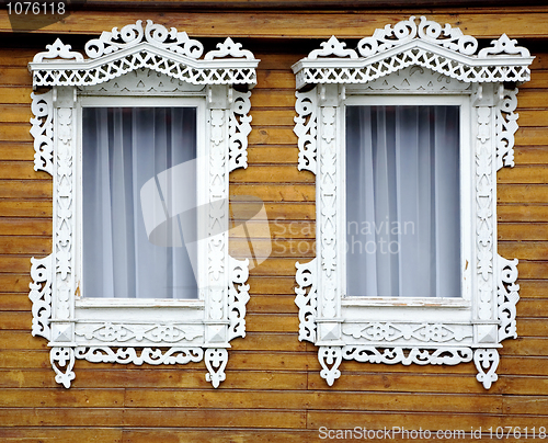 Image of Two old decorated windows