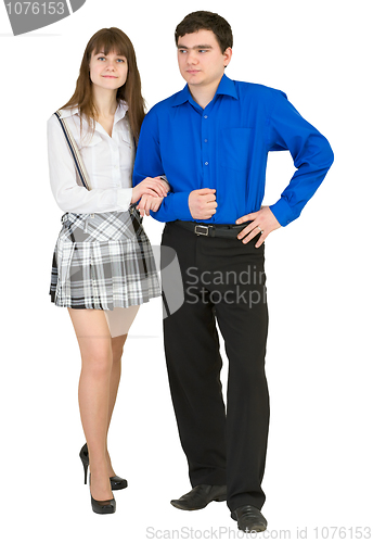 Image of Young pair on a white background