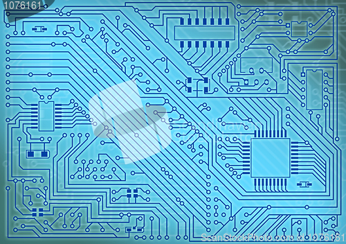 Image of Circuit board electronic industrial background