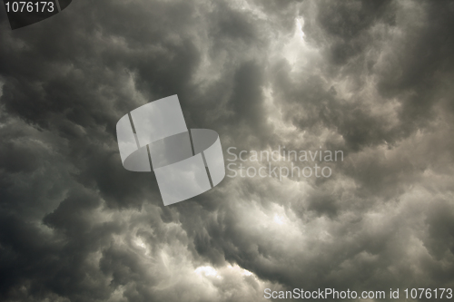 Image of Sky with storm dark clouds