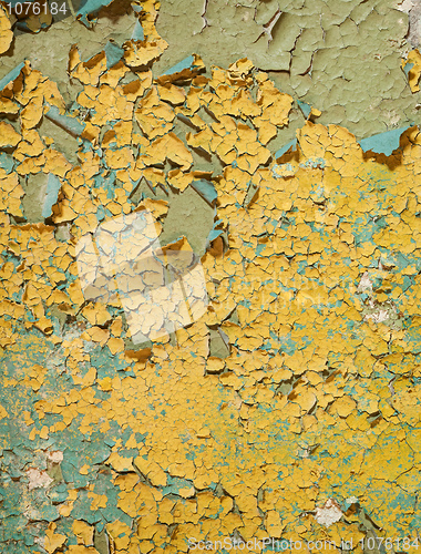 Image of Ancient painted and cracked wall background