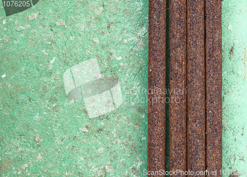 Image of Old wall with rusty pipes background