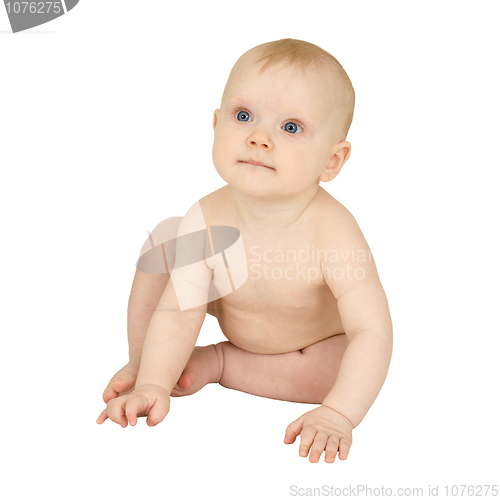 Image of Baby sit isolated on a white