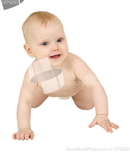 Image of Happy baby isolated on a white background