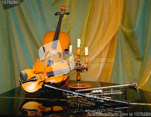 Image of Still-life from a violin and other instruments