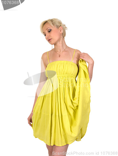 Image of Female in a yellow dress.