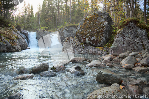 Image of Falls on a stream in northern wood