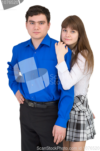 Image of Young pair on a white background