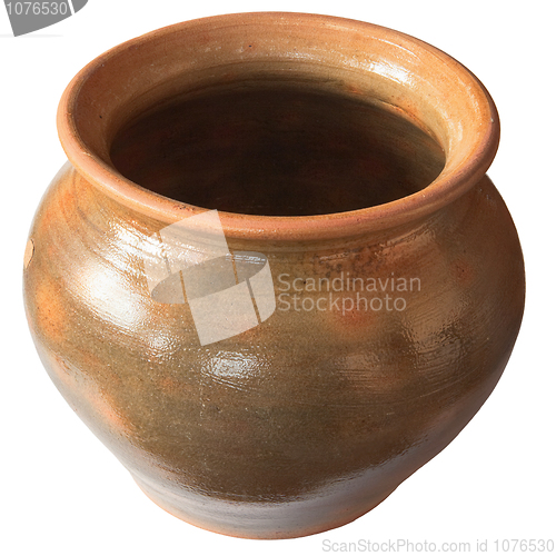 Image of Big old clay pot isolated on a white background