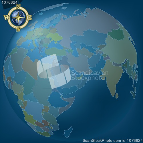Image of dark blue background with globe