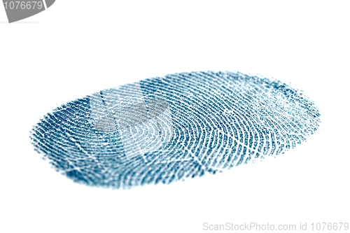 Image of Blue fingerprint isolated on white