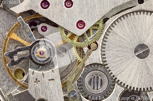 Image of Ancient tiny clockwork close up background